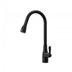 black kitchen mixer tap with pull out spray